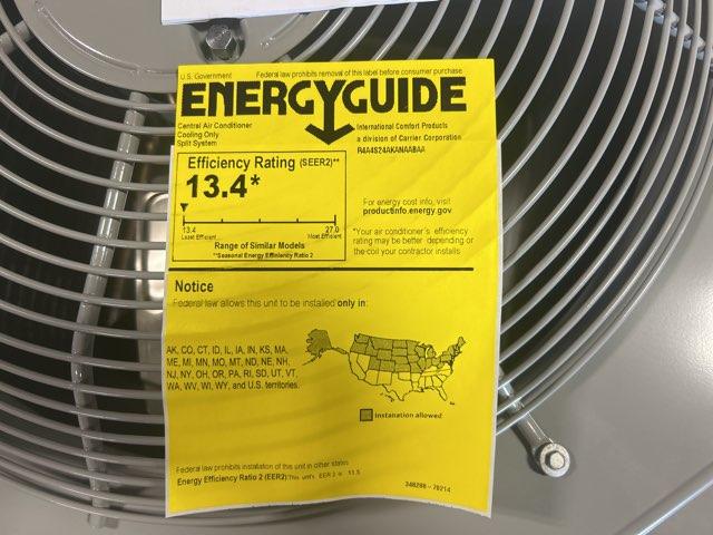 2 Ton Single-Stage Split-System Air Conditioner; 208-230/60/1, R410A, 13.4 SEER2