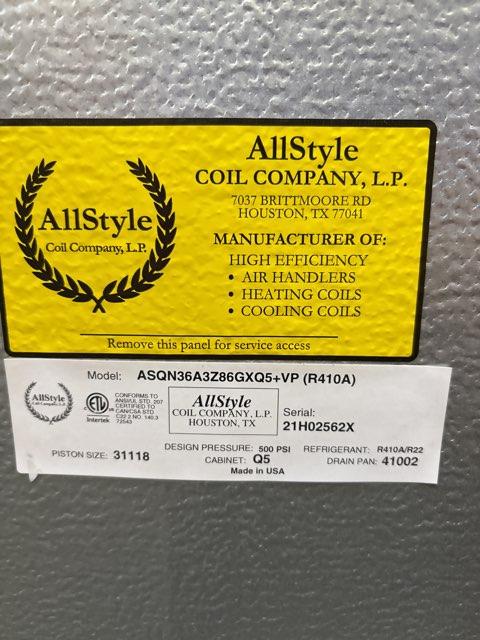 3 Ton AC/HP Multiposition Cased A Coil, R410A CFM 1200