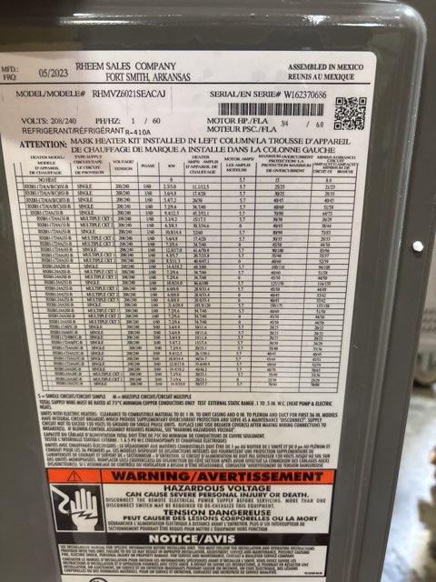 5 Ton AC/HP ECM Communicating Multiposition Air Handler 208-240/60/1 R-410A CFM 1700