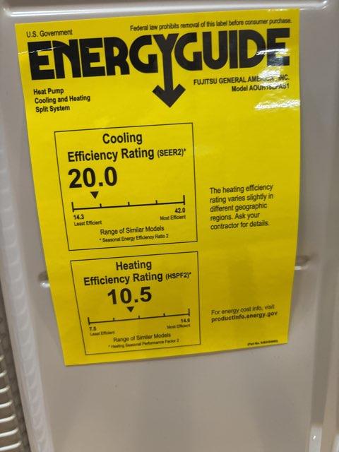 18,000 BTU Single-Zone Outdoor Inverter Heat Pump Mini Split Unit, 20 SEER 208-230/60/1 R-410A