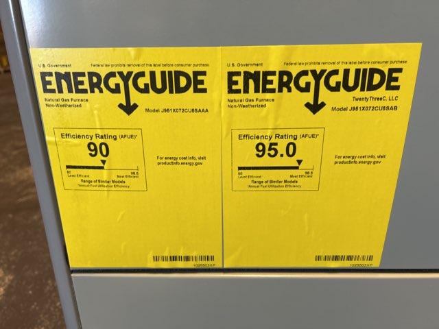 72,000 BTU Single-Stage Upflow/Horizontal ECM Multi Speed Gas Furnace 95% AFUE 115/60/1 CFM: 2035