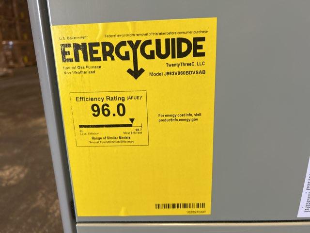 60,000 BTU Two-Stage Downflow ECM Variable Speed Gas Furnace 96% AFUE 115/60/1 CFM: 1600