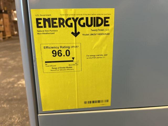 115,000 BTU Two-Stage Downflow ECM Variable Speed Gas Furnace 96% AFUE 115/60/1 CFM: 2000