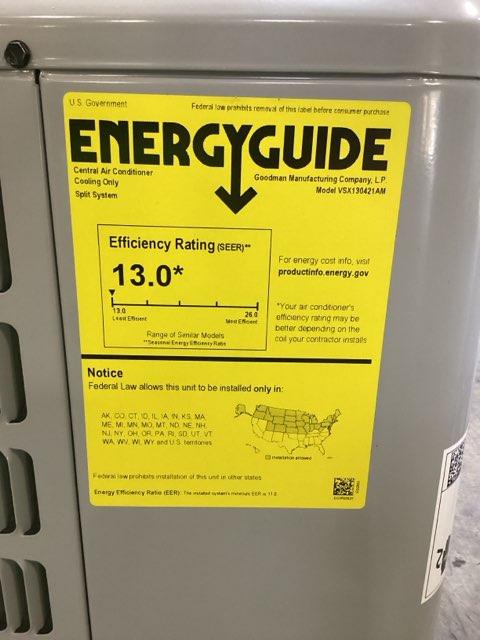 3.5 Ton Single-Stage Split-System Air Conditioner 208-230/60/1 R410A 13 SEER