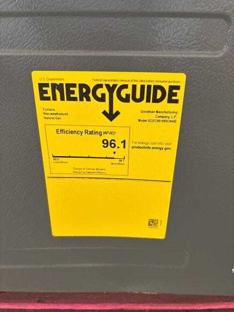 60,000 BTU Low NOx Single-Stage Upflow/Horizontal ECM Multi Speed Gas Furnace 80% 115/60/1 CFM: 1600