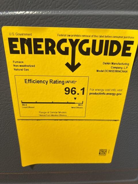 80,000 BTU Low NOx 1-Stg Downflow/Horizontal ECM Multi Speed Gas Furnace 96% 115/60/1 CFM: 1600