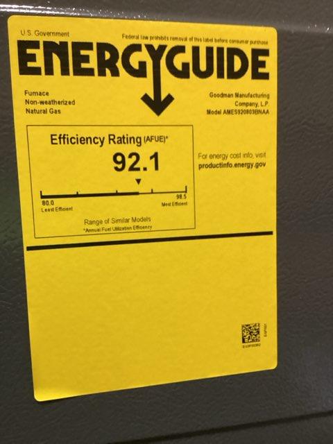 80,000 BTU Low NOx Single-Stage Upflow/Horizontal ECM Multi Speed Gas Furnace 92% 115/60/1 CFM: 1200