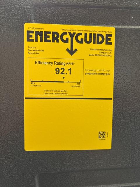 40,000 BTU Low NOx Single-Stage Upflow/Horizontal ECM Multi Speed Gas Furnace 92% 115/60/1 CFM: 1200
