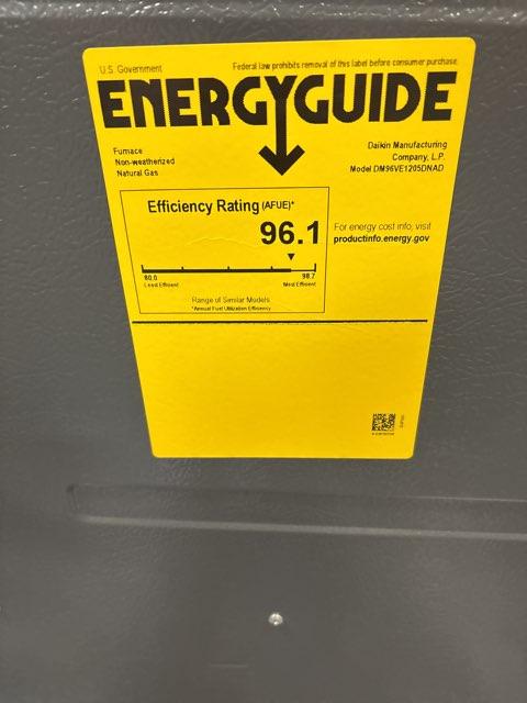 120,000 BTU Low NOx Two-Stage Upflow/Horizontal ECM Multi Speed Gas Furnace 96% 115/60/1 CFM: 2000