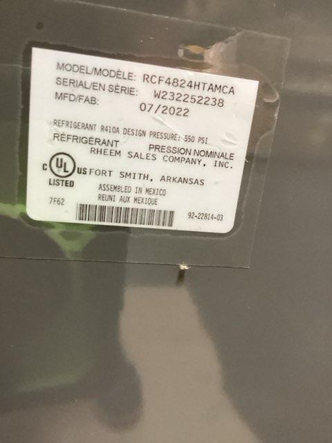 4 Ton AC/HP Multiposition Cased N Coil, R410A CFM 1800