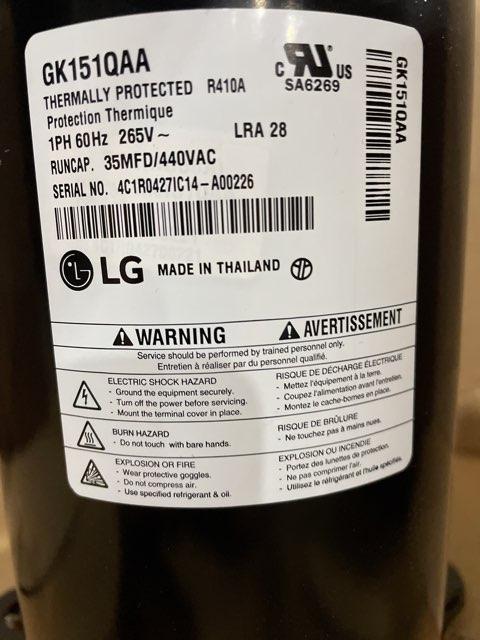 1 Ton AC Rotary Compressor 265/60/1 R410A