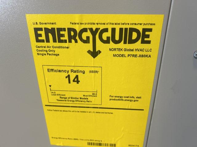 5 Ton 1-Stg Convertible Packaged AC Unit 14 SEER, R410A with 8 kW Electric Heat Kit with Breaker