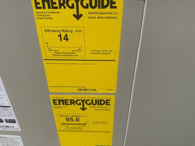 4 Ton Single-Stage Horizontal Natural Gas/Electric Packaged Unit, 14 SEER, 208-230/60/1, R410A