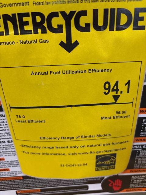 90,000 BTU Modulating Upflow ECM Variable Speed Communicating Gas Furnace 94.1% 115/60/1 CFM: 2000