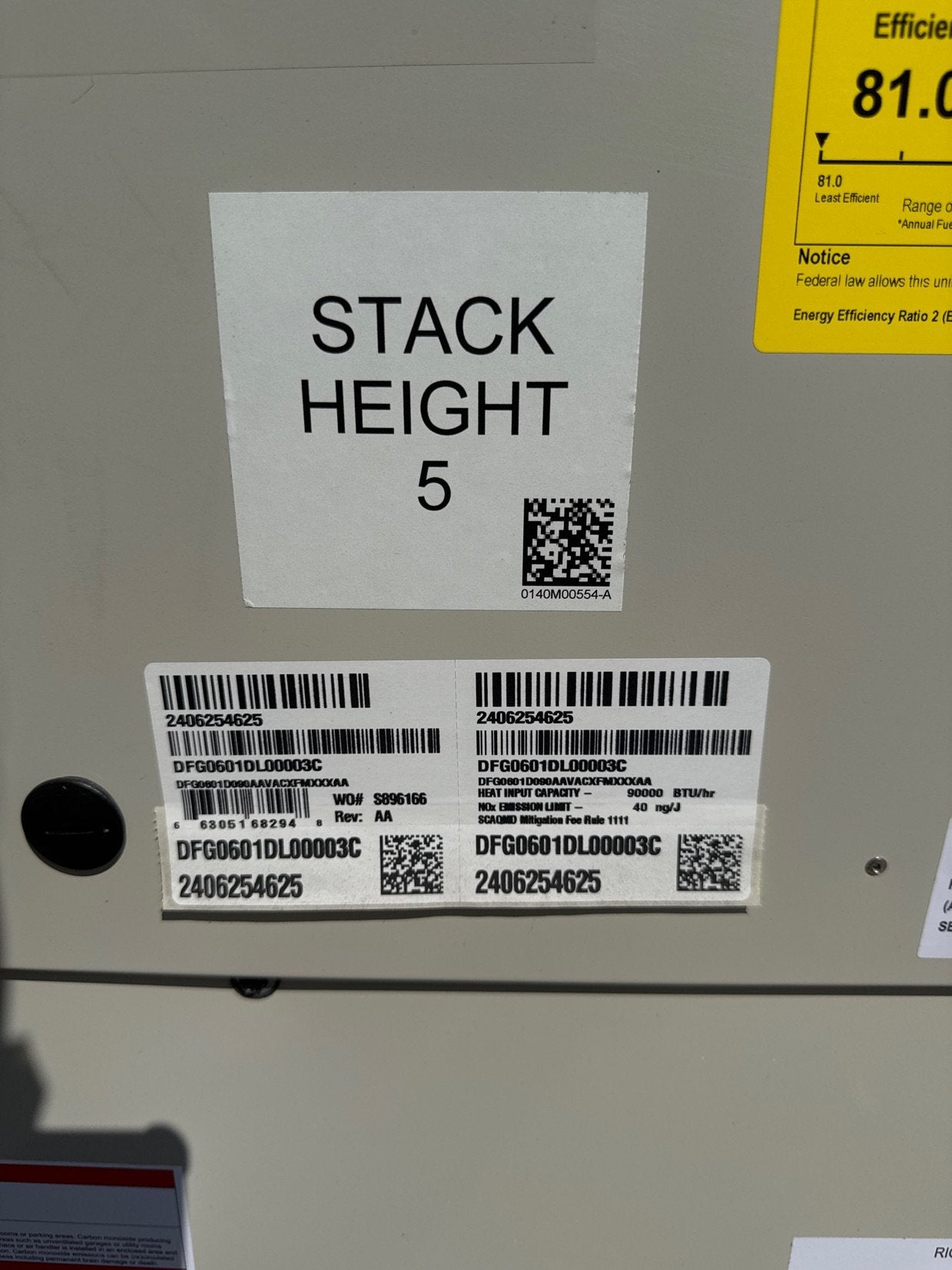 5 Ton Single-Stage Convertible Natural Gas/Electric Packaged Unit, 13.4 SEER2, 208-230/60/1, R410A