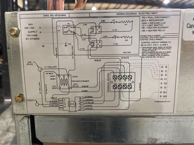 2.5 Ton AC/HP ECM Wall Mounted Air Handler With 7.5 KW Heat, 208-240/60/1 R-410A CFM 1137