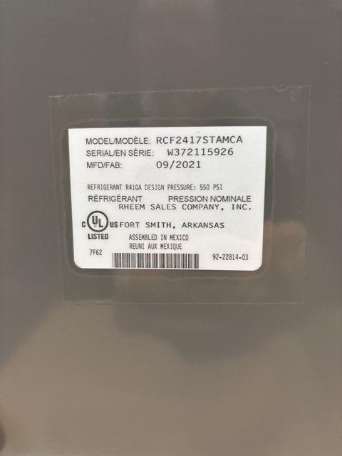 2 Ton AC/HP Multiposition Cased N Coil, R410A CFM 900