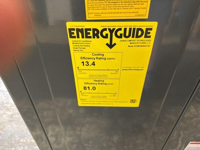 4 Ton Low NOx 1-Stg Convertible Natural Gas/Electric Packaged Unit, 13.4 SEER2, 208-230/60/1, R410A