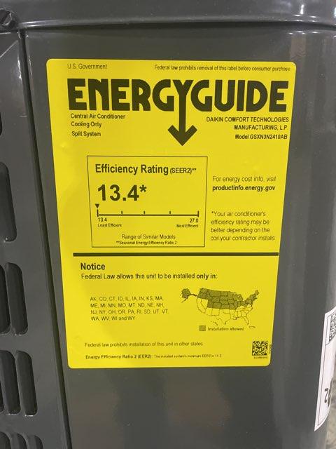 2 Ton Single-Stage Split-System Air Conditioner 208-230/60/1 R410A 13.4 SEER2