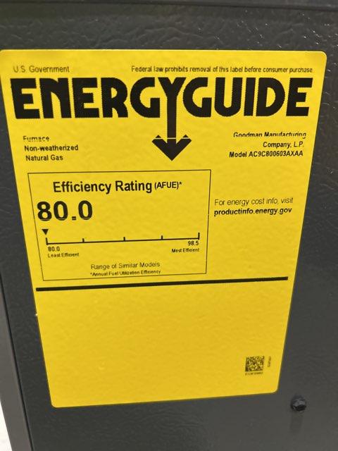 60,000 BTU Low NOx Two-Stage Downflow/Horizontal ECM Multi Speed Gas Furnace 80% 115/60/1 CFM: 1200