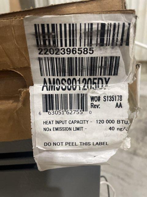 120,000 BTU Low NOx 1-Stg Upflow/Horizontal ECM Multi Speed Gas Furnace 80% 115/60/1 CFM: 2000