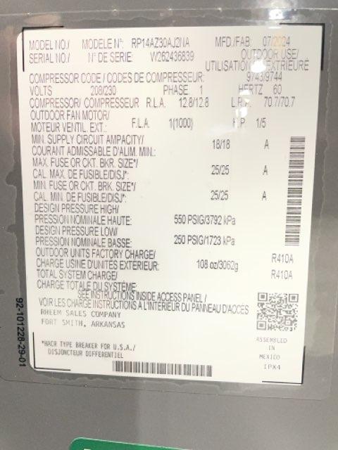 2.5 Ton Two-Stage Split-System Heat Pump 208-230/60/1 R410A 14.3 SEER2