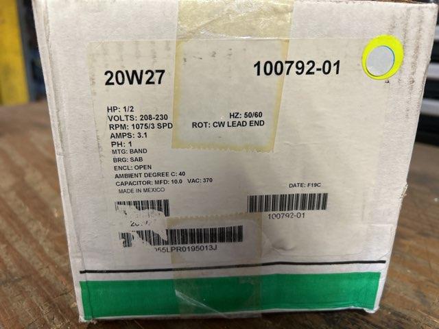 1/2 HP Blower Motor 208-230/60/1 1075 Rpm 3 Speed