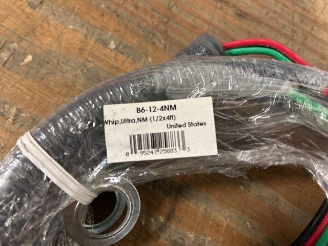 1/2" X 4' Non-Metallic Electrical Whip, #10 Wire