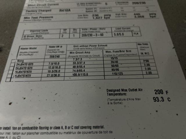 10 Ton AC/HP ECM Upflow/Horizontal Air Handler 208-230/60/3 R-410A CFM 5000