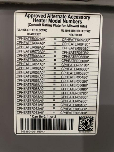 4 Ton Two-Stage Convertible Packaged Heat Pump Unit, 15.5 SEER, 208-230/60/1, R410A