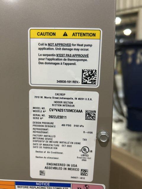 2 Ton AC Only Upflow/Downflow Cased V Coil, R410A CFM 1000