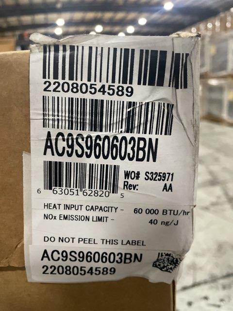 60,000 BTU Low NOx 1-Stg Downflow/Horizontal ECM Multi Speed Gas Furnace 96% 115/60/1 CFM: 1200
