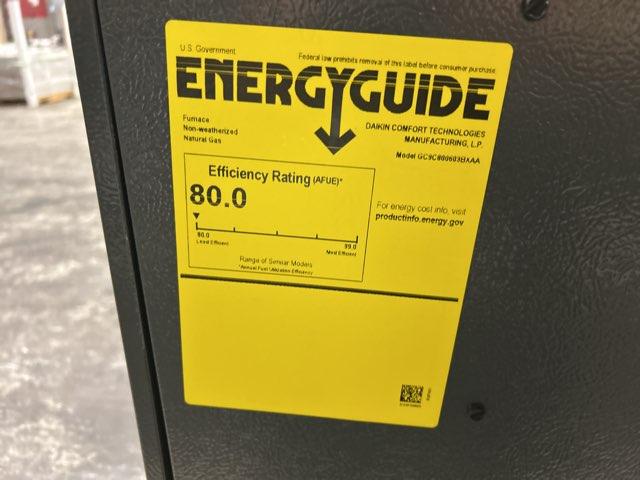 60,000 BTU Low NOx Two-Stage Downflow/Horizontal ECM Multi Speed Gas Furnace 80% 115/60/1 CFM: 1200