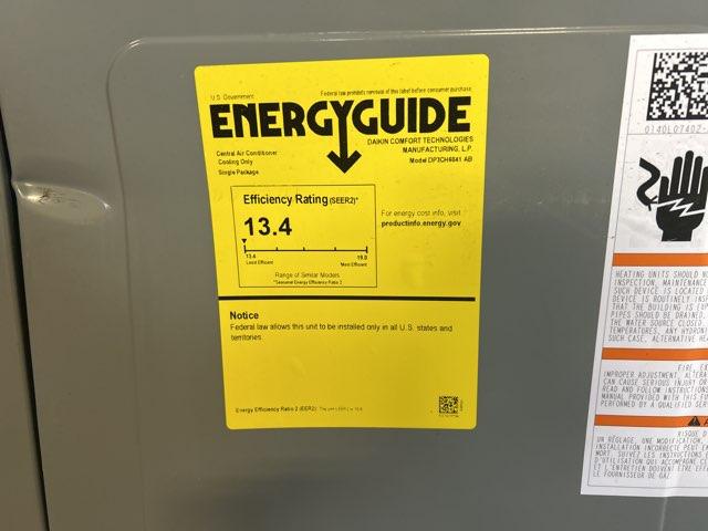 5 Ton Two-Stage Horizontal Packaged Air Conditioning Unit, 13.4 SEER2, 208-230/60/1, R410A