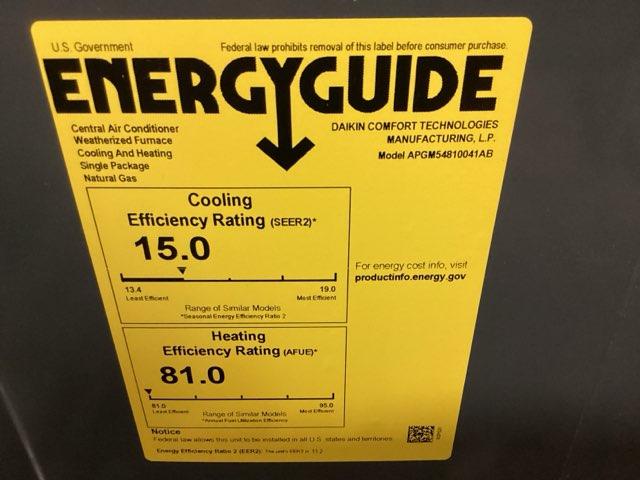 4 Ton Two-Stage Convertible Natural Gas/Electric Packaged Unit, 15 SEER2, 208-230/60/1, R410A