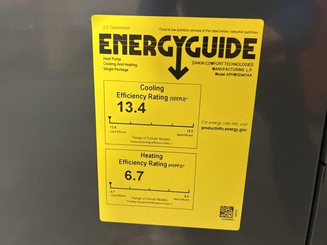2 Ton Single-Stage Convertible Packaged Heat Pump Unit, 13.4 SEER2, 208-230/60/1, R410A