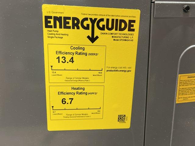 3.5 Ton Single-Stage Convertible Packaged Heat Pump Unit, 13.4 SEER2, 208-230/60/1, R410A