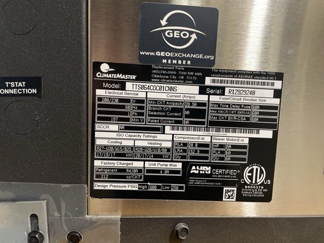 5 Ton Two-Stage ECM Split-System Geothermal Heat Pump 208-230/60/1 R410A 22.1 EER