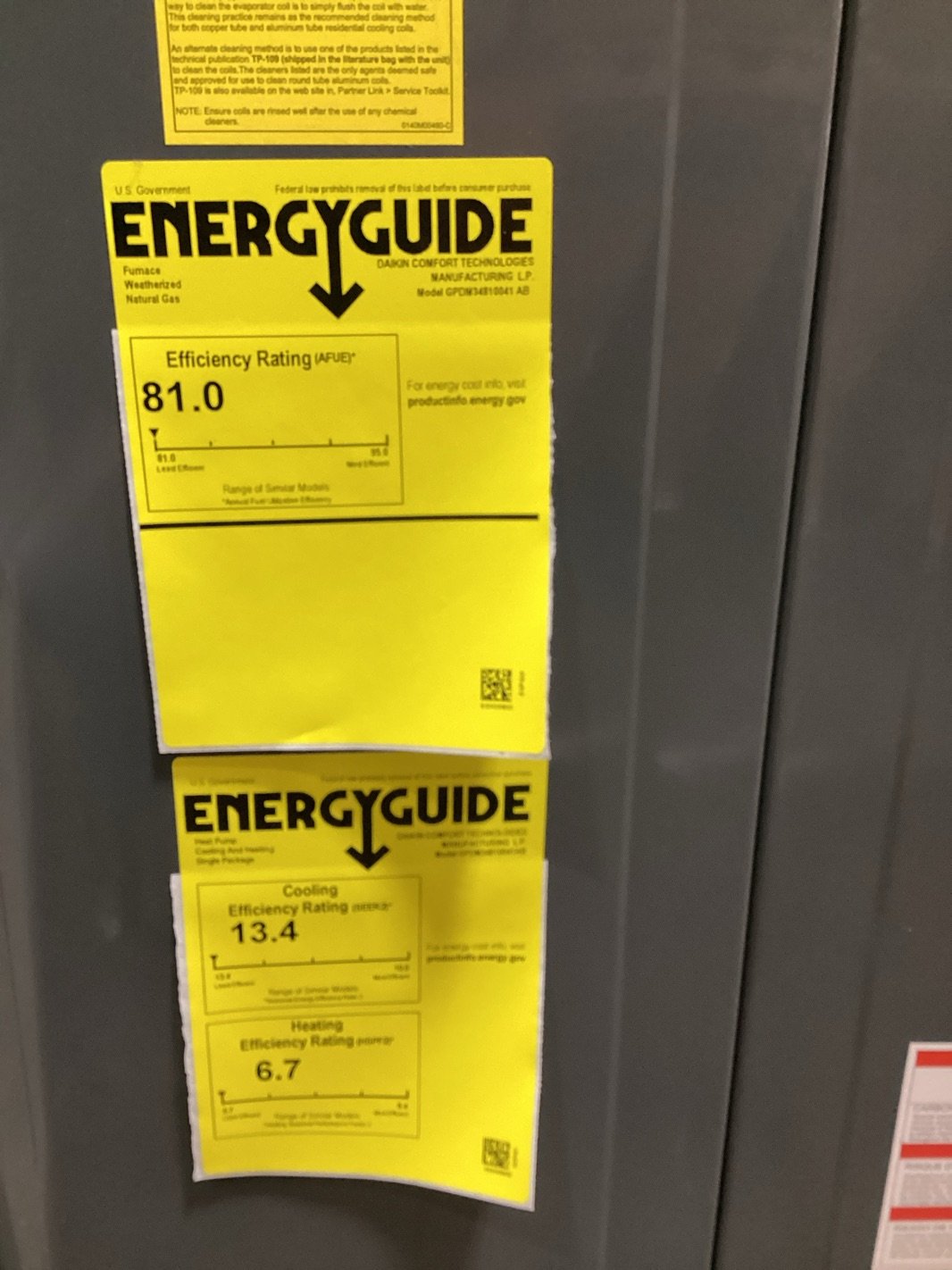 4 Ton 1-Stg Convertible ECM Multi Spd Dual Fuel HP Packaged Unit 81% 13.4 SEER2 208-230/60/1, R-410A