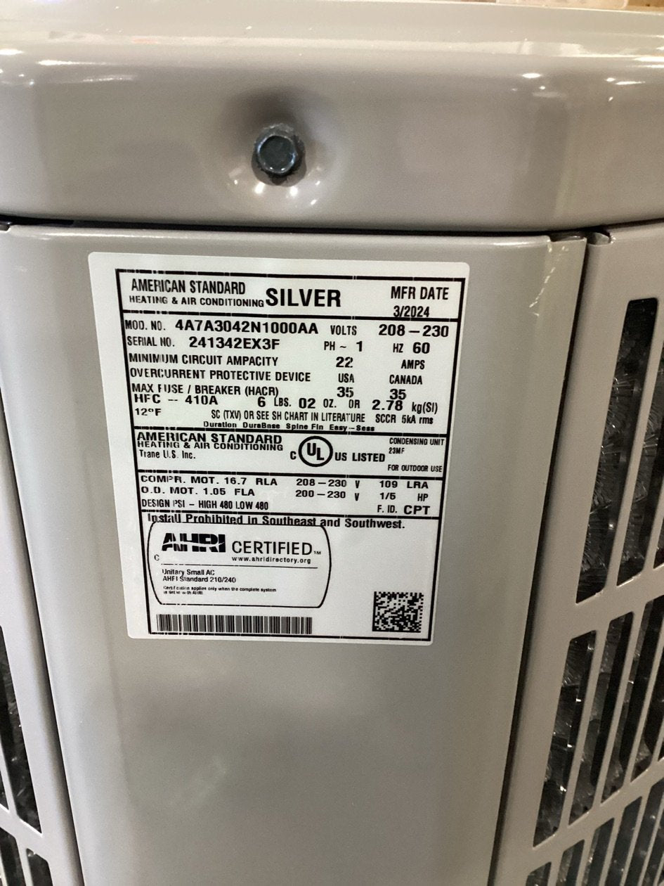 3.5 Ton Single-Stage Split-System Air Conditioner 208-230/60/1 R410A 13.4 SEER2