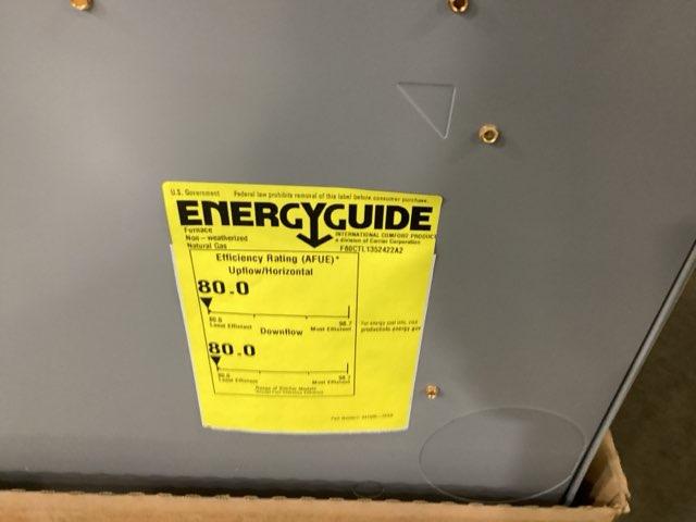 132,000 BTU Low NOx 2-Stg Multiposition ECM Var Spd Communicating Gas Furnace 80% 115/60/1 CFM: 2270