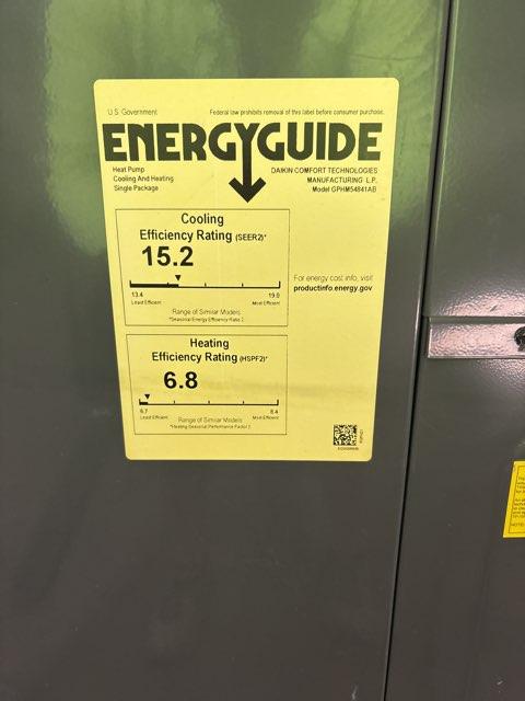 4 Ton Two-Stage Convertible Packaged Heat Pump Unit, 15.2 SEER2, 208-230/60/1, R410A