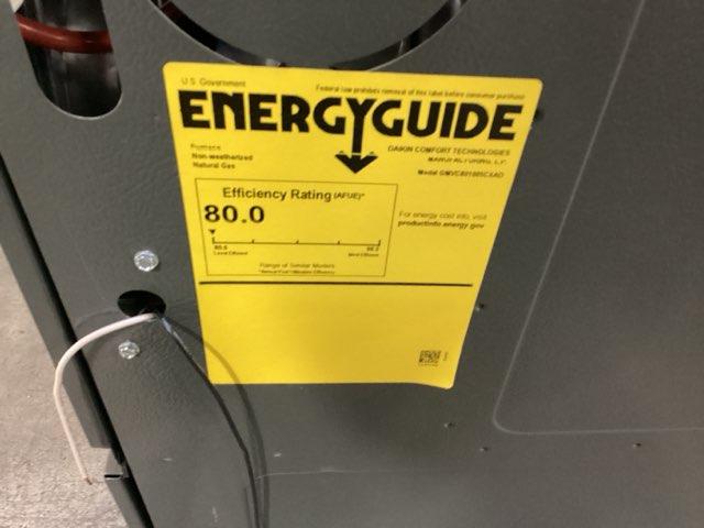 80,000 BTU Low NOx Two-Stage Up/Horz ECM Var Spd Comm Compatible Gas Furnace 80% 115/60/1 CFM: 2000