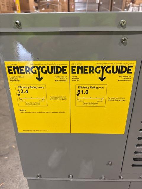 3 Ton Single-Stage Convertible Natural Gas/Electric Packaged Unit, 13.4 SEER2, 208-230/60/1, R410A