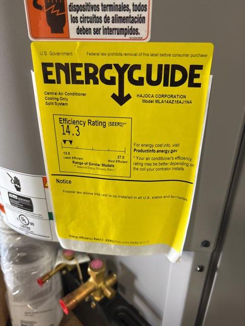 1.5 Ton Single-Stage Split-System Air Conditioner 208-230/60/1 R410A 14.3 SEER2