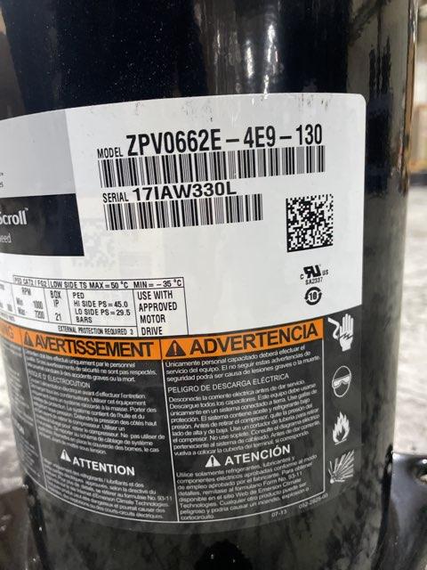 10 Ton Variable Speed AC/HP Scroll Compressor 600/60/3 R410A