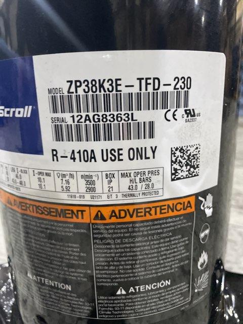 3 Ton Single-Stage AC/HP Scroll Compressor 460/60/3 R410A