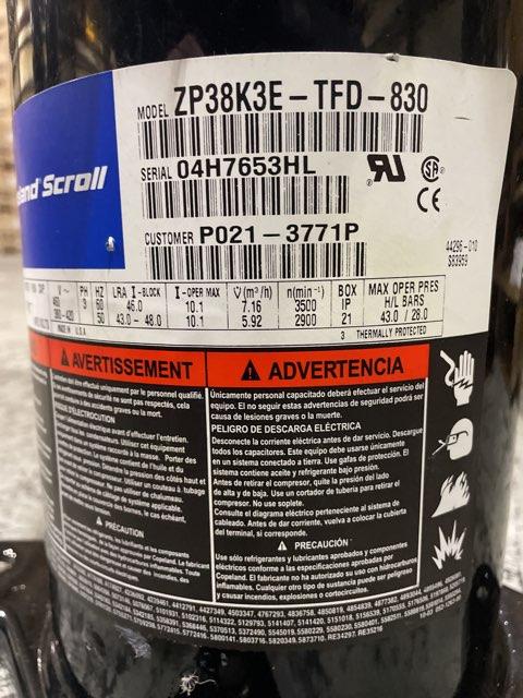 3 Ton Single-Stage AC/HP Scroll Compressor 460/60/3 R410A
