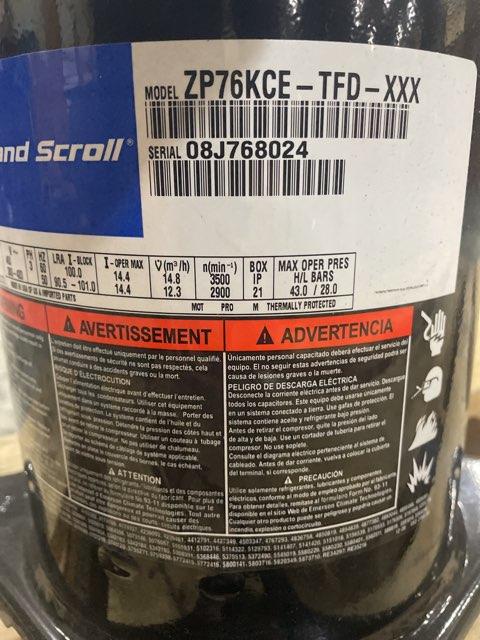 6 Ton Single-Stage AC Scroll Compressor 460/60/3 R410A