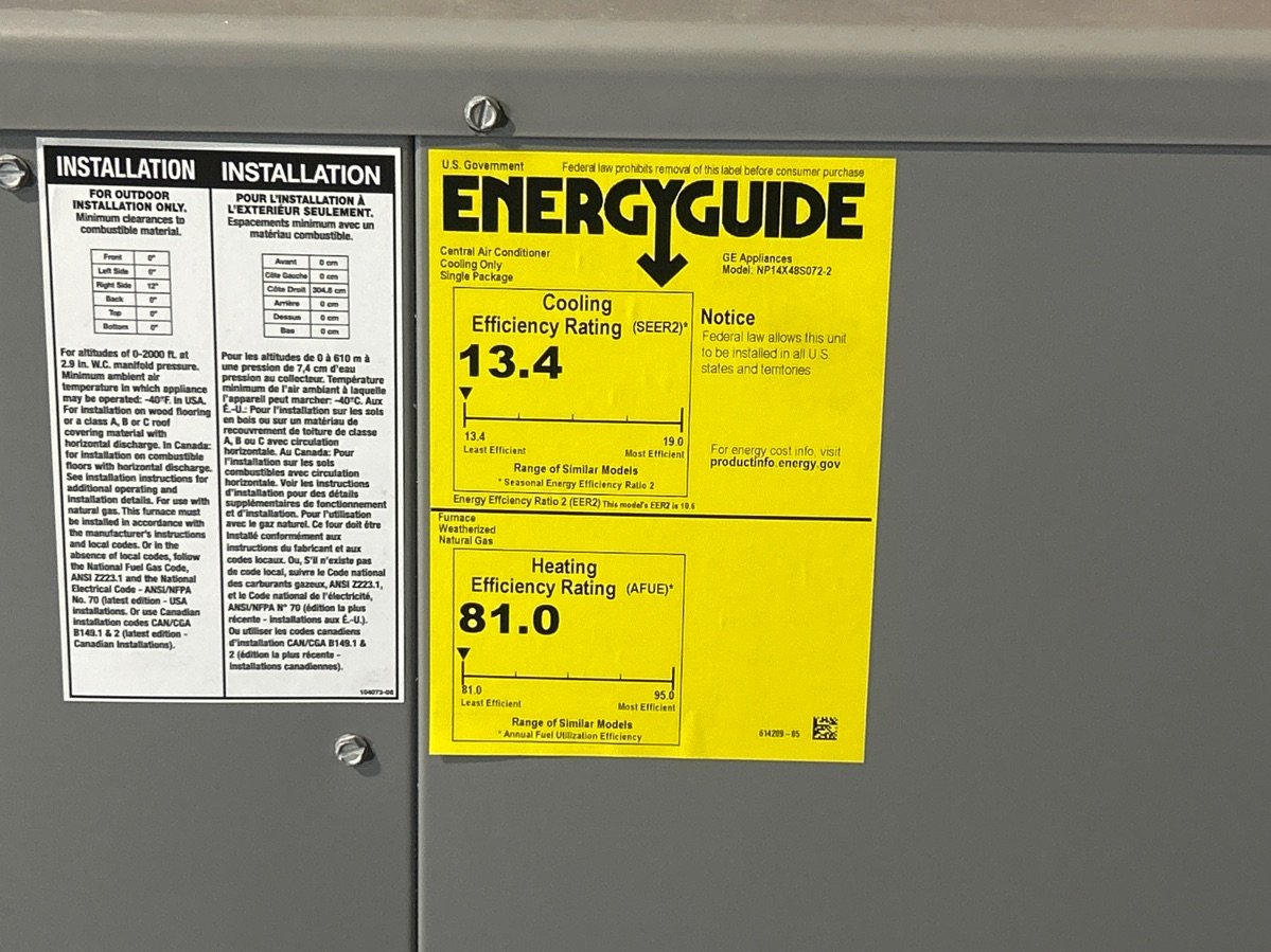 4 Ton Ultra Low NOx Single-Stage Convertible Natural G/E Packaged Unit, 14 SEER, 208-230/60/1, R410A